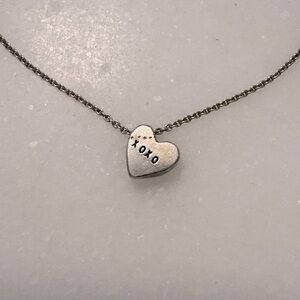 Sterling silver XOXO HEART necklace